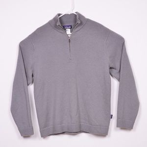 Patagonia Lambswool Quarter Zip Sweater Gray